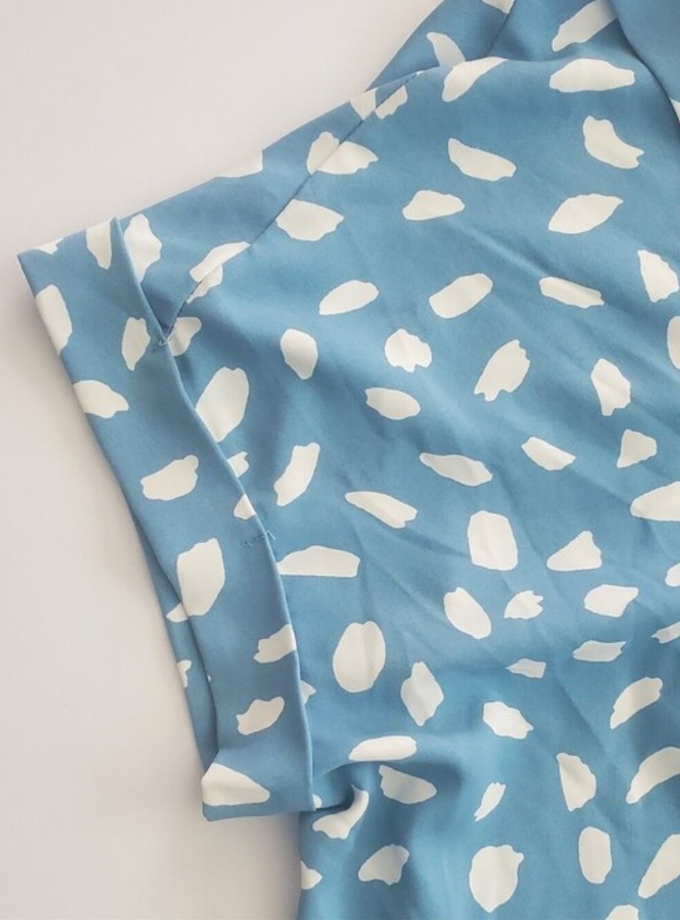 Shein Umgee Red Blue Dalmation Print Summer Dresses Vneck Ruffle Sleeveless - Picture 11 of 13